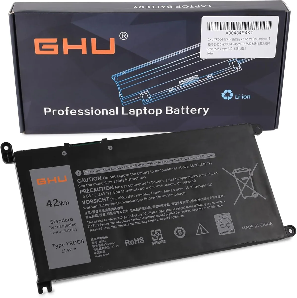 PISKEKAT PISKEKAT YRDD6 42Wh 11.4V laptop battery for Dell Inspiron Vostro — product photo