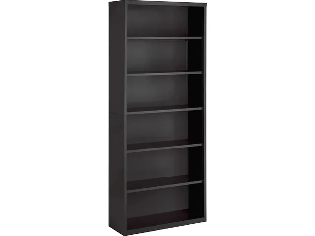 Lorell Lorell 59695 6-Shelf Steel Bookcase 34x12x30 Charcoal Office Furniture — product photo