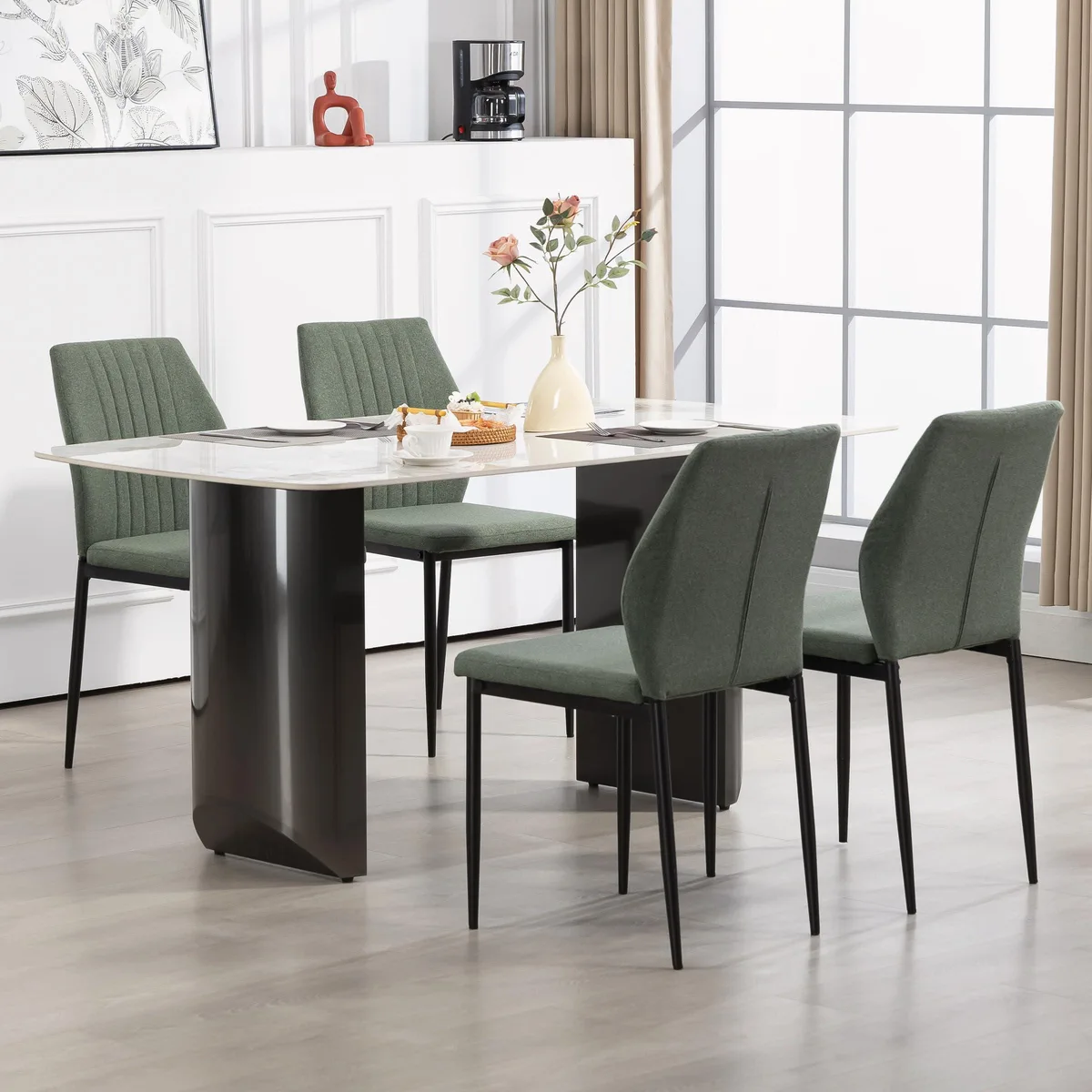 BRTHORY BRTHORY Modern Dining Chairs Set of 4 Green 34.2cm — product photo