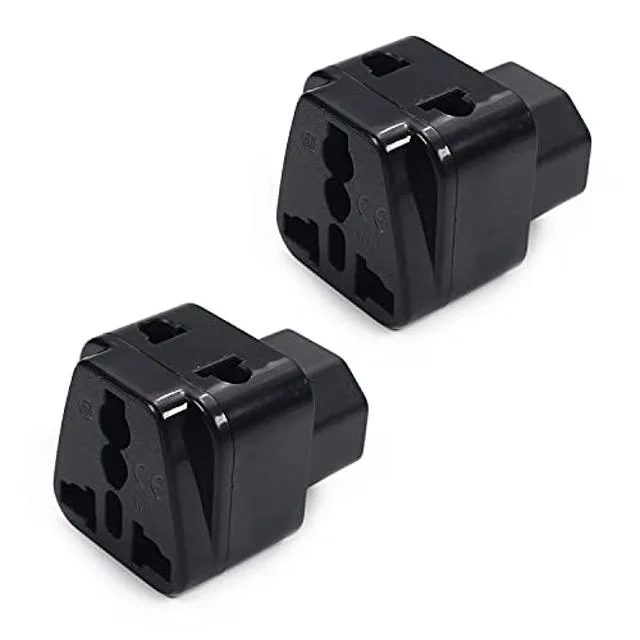 ONN ONN WDI-320 C14 Male to Universal Female Power Socket Adapter Right Angle AC110-250V 10-16A 2500W 2Pcs — product photo