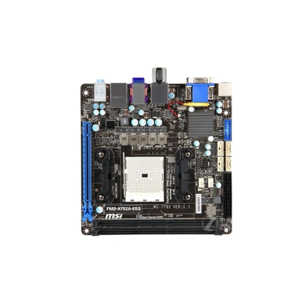 MSI MSI FM2-A75IA-E53 AMD A75 Socket FM2 DDR3 Mini-ITX Motherboard — product photo