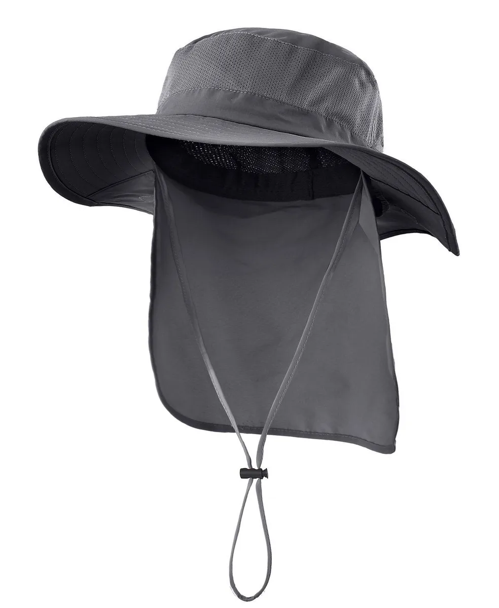  Home Prefer HP0411-DG UPF 50+ Mesh Sun Hat with Neck Flap Dark Gray — product photo