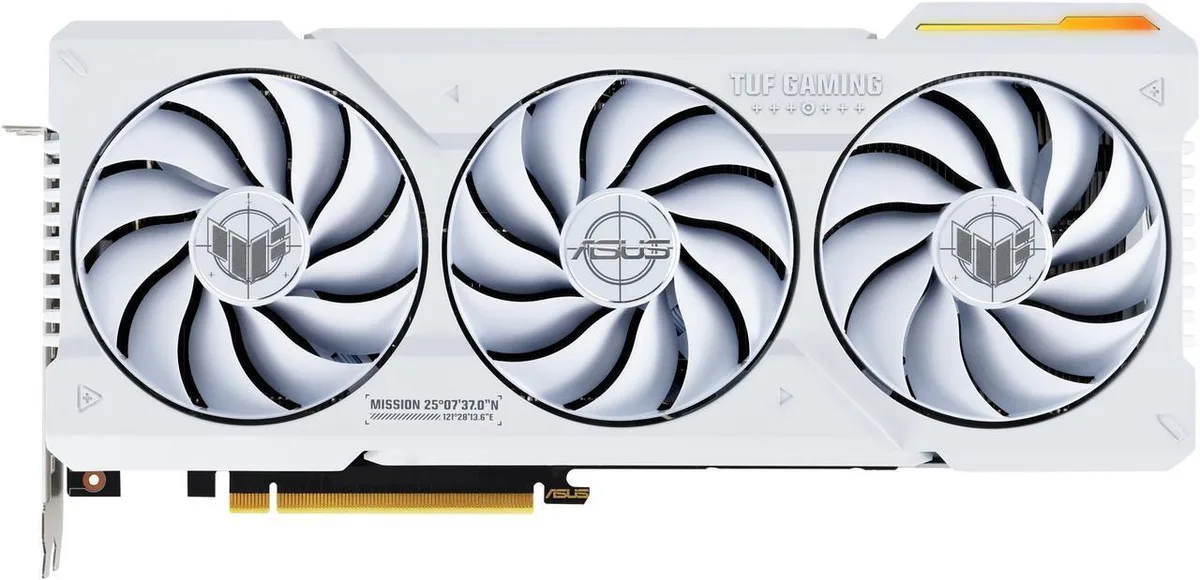 ASUS ASUS TUF Gaming GeForce RTX 4070 Ti SUPER White Edition graphics card — product photo