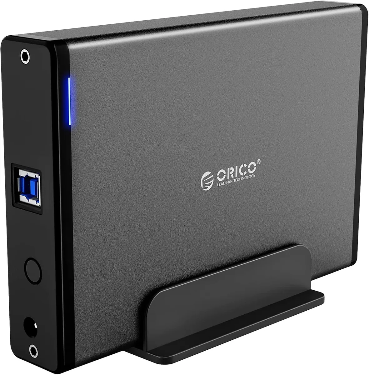 Orico Orico 7688U3 3.5" SATA drive enclosure, blue display — product photo
