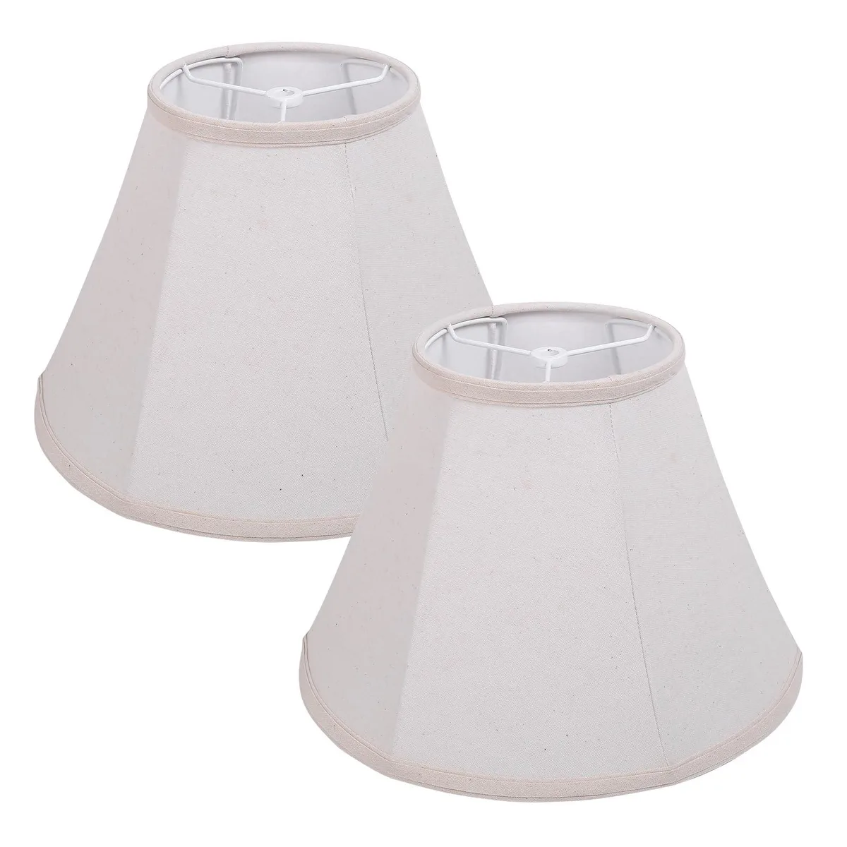  SEEYUAN Lamp Shade Set of 2 White 12x8.5 in Bell Linen — product photo