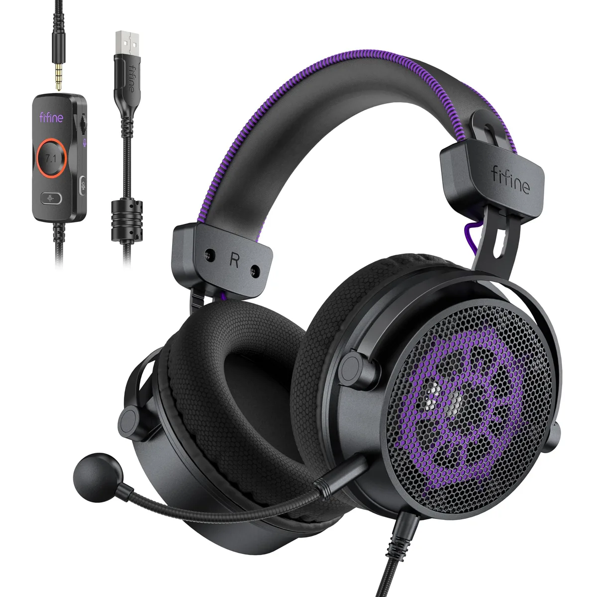  FIFINE H18VLITEBP Open-Back Headset 53mm 7.1 3.5mm/USB Black — product photo