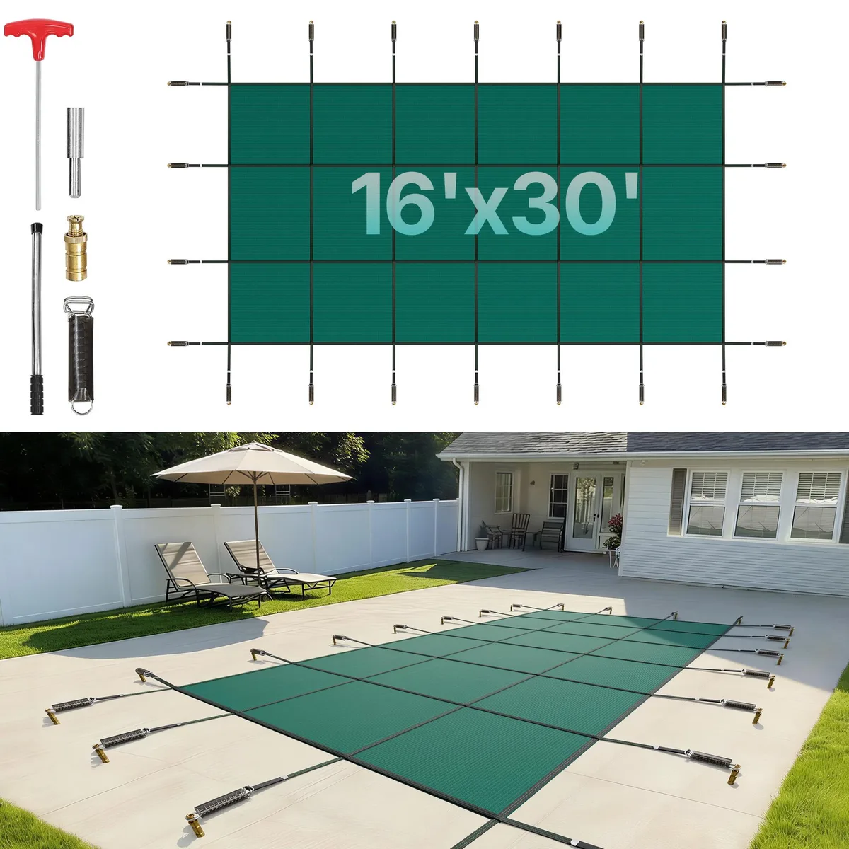 VEVOR VEVOR YYCM-6698 16 x 30 ft Pool Safety Cover — product photo
