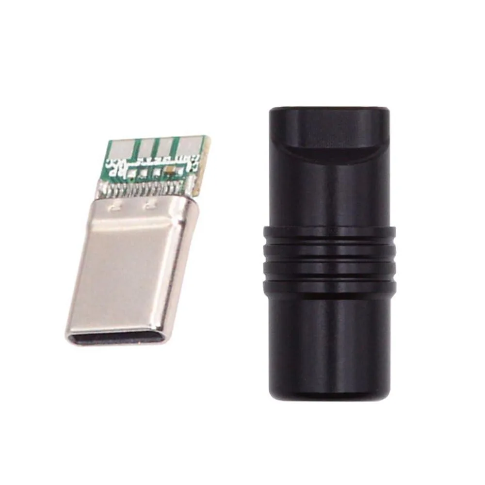 Fervit Fervit USB 3.1 Type-C Male DIY Connector Aluminium Shell Black 4.0-6.0mm — product photo