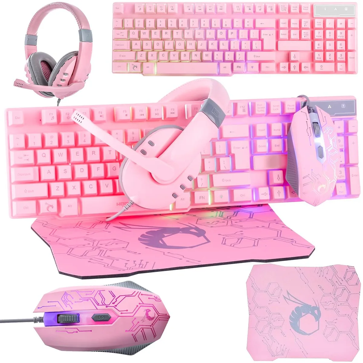  Orzly Hornet RX250 4-in-1 Gaming Bundle Pink — product photo