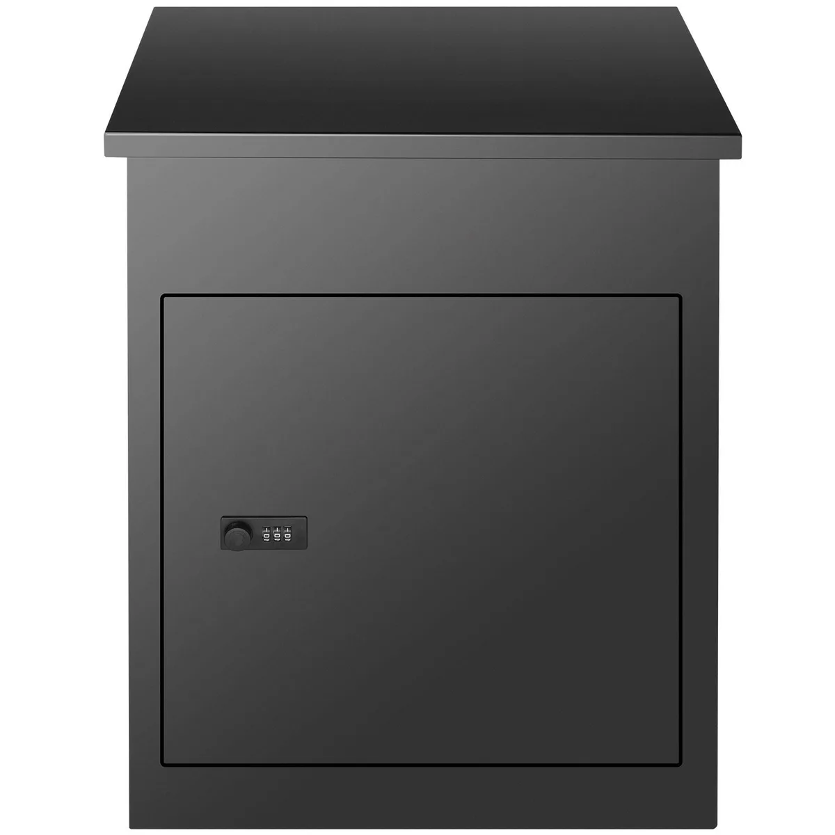 Large black galvanized steel wall mounted mailbox with coded lock and anti-theft baffle