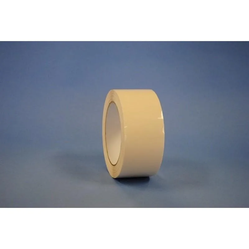 Case of 24 white polypropylene box sealing tape rolls, 3 inch wide, 110 yard length