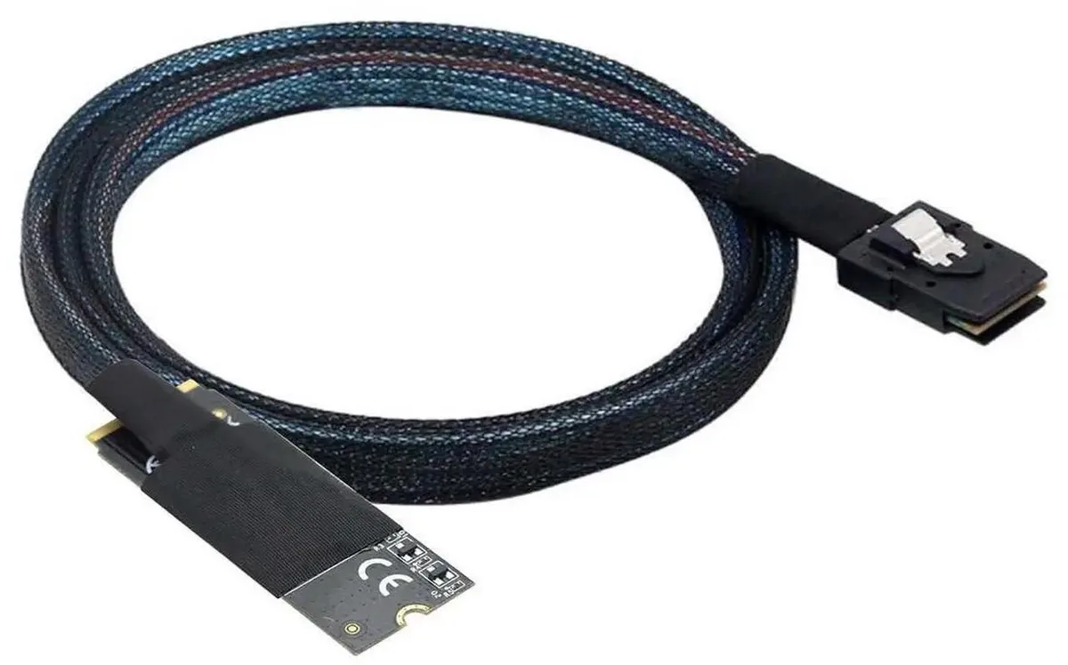 SMUGDESK SMUGDESK M.2 M-Key 2260 NVMe to Mini SAS SFF-8087 Cable 0.5m 12Gbps 30AWG — product photo