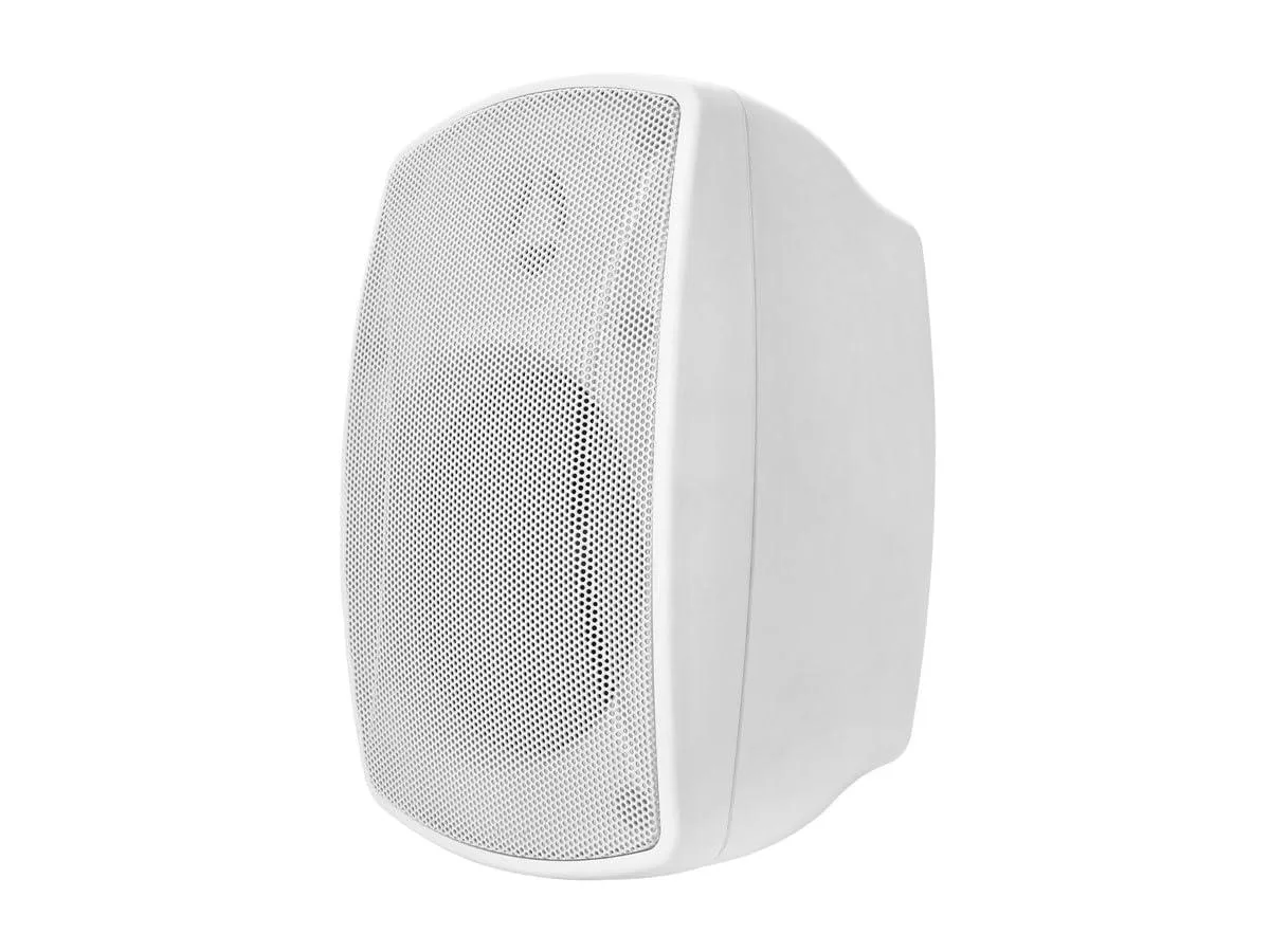 Black 6.5 inch outdoor subwoofer with rugged grille and adjustable mount