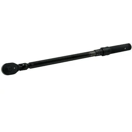 3/8 inch drive flex head torque wrench with aluminum diamond knurl handle and plastic case