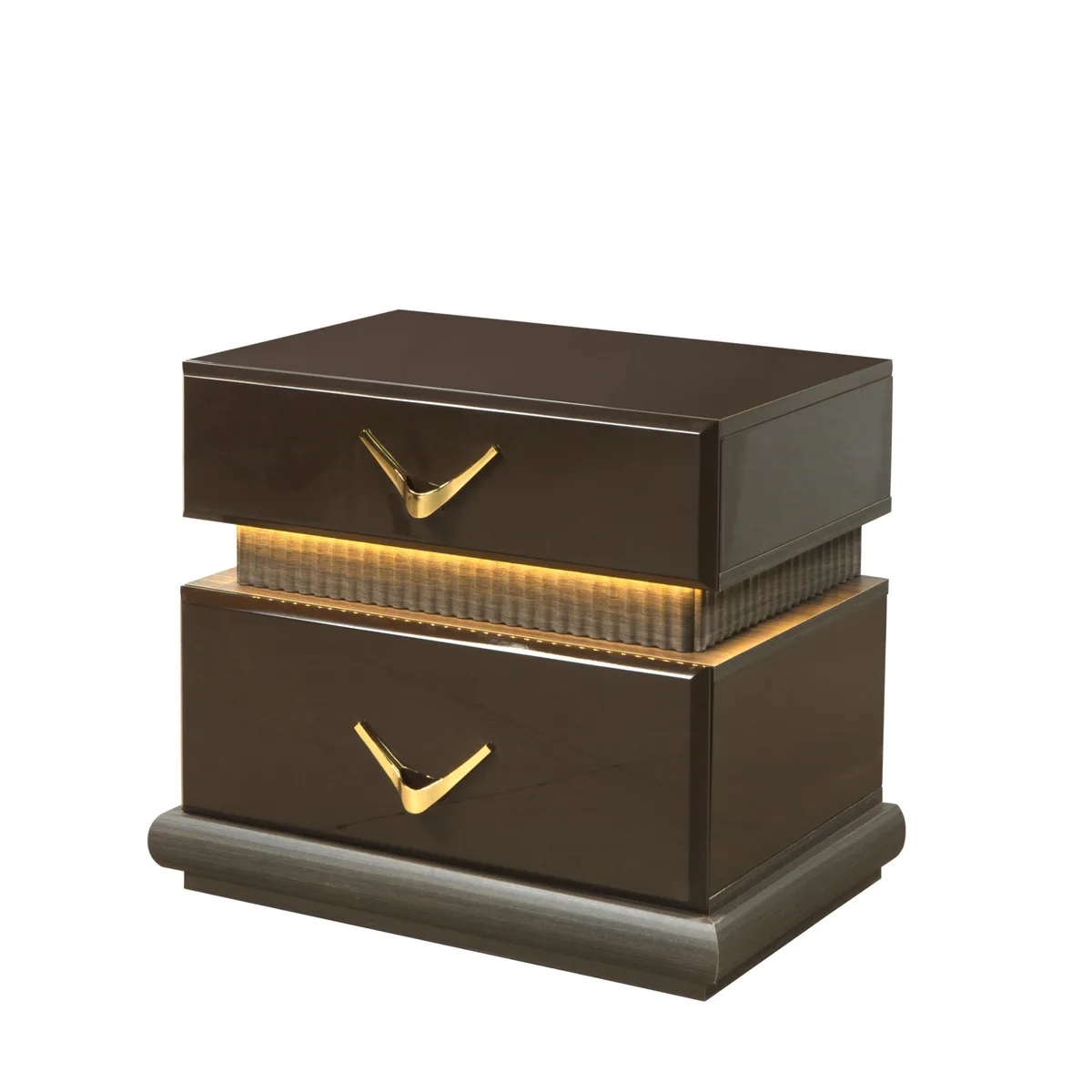 tuphen tuphen 2-Drawer Nightstand Brown Wood LED — product photo