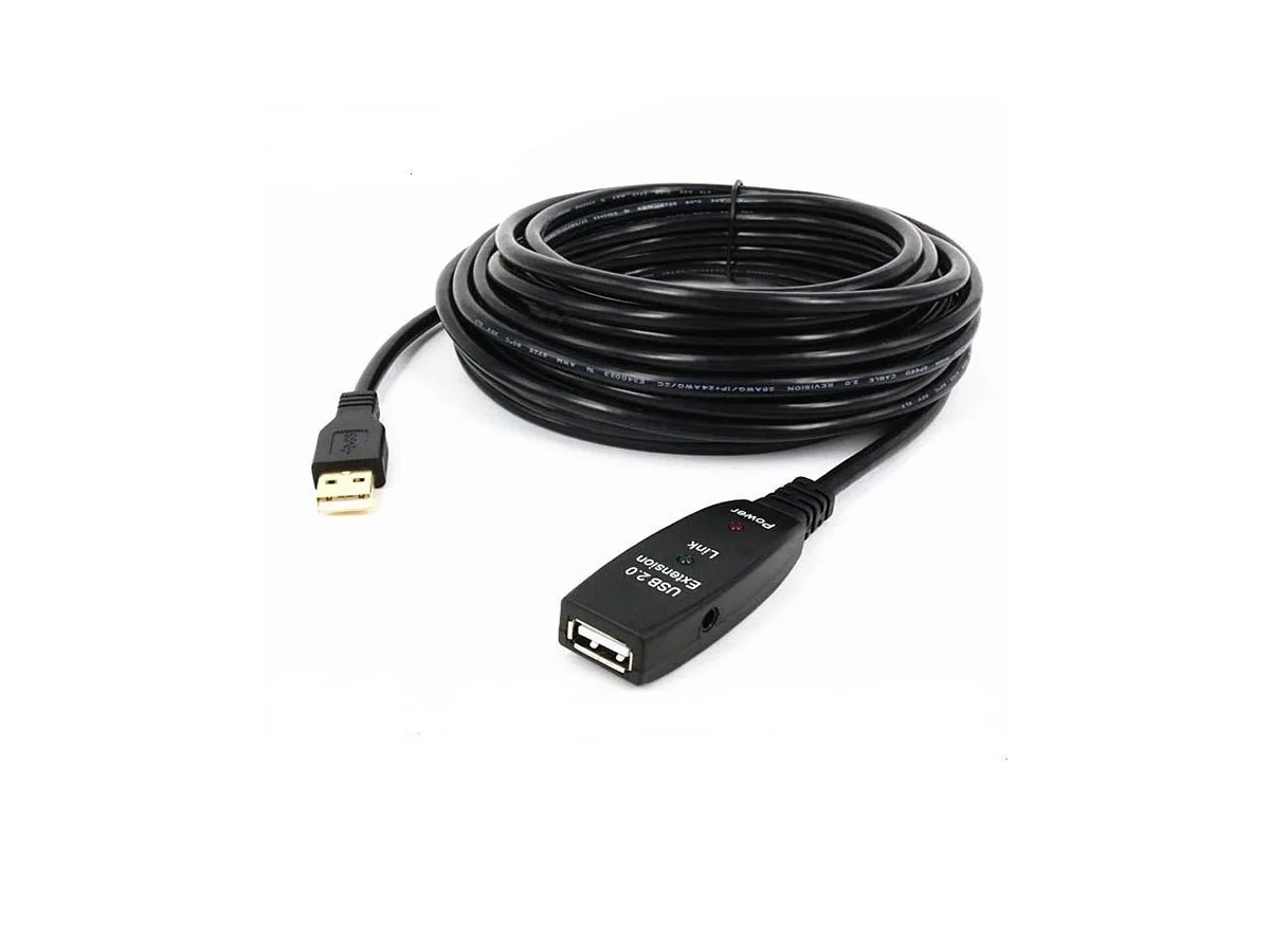 TeKit TeKit USB 2.0 Active Extension Cable Male to Female 33ft 10m Black — product photo