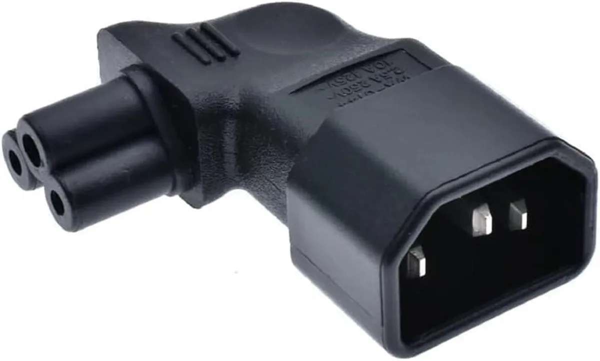 TeKit TeKit IEC 320 C14 to C5 90° Right-Angle Power Adapter 2-Pack — product photo