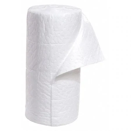 White perforated polypropylene sorbent roll 30 in x 150 ft