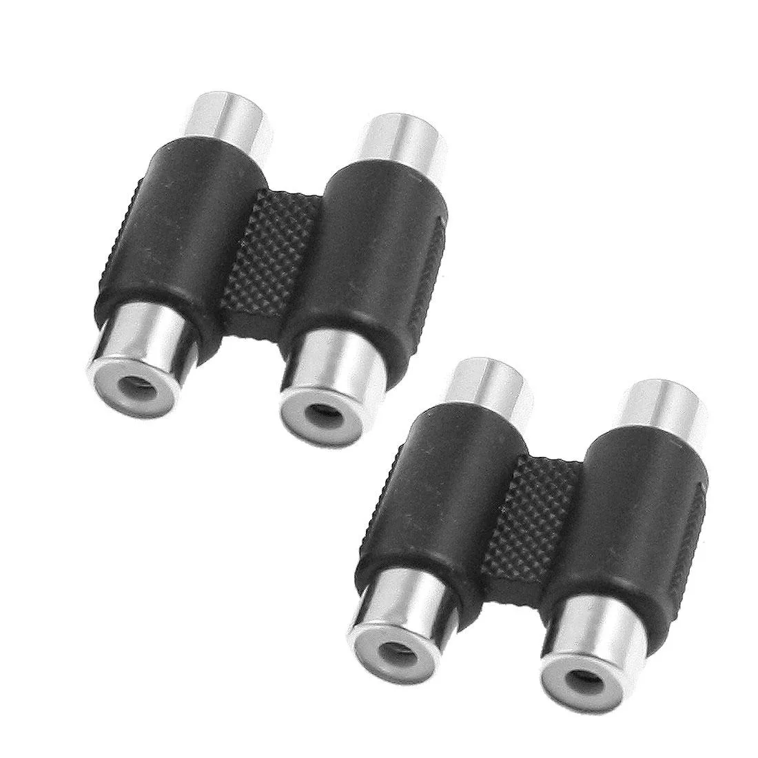 Unique-Bargains Unique-Bargains 2 Pcs RCA Female Coupler Black Silver Tone — product photo