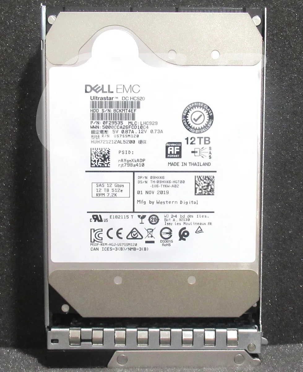 DELL DELL 0F29535 12TB 7.2K SAS 12G 3.5" LFF internal hard drive — product photo