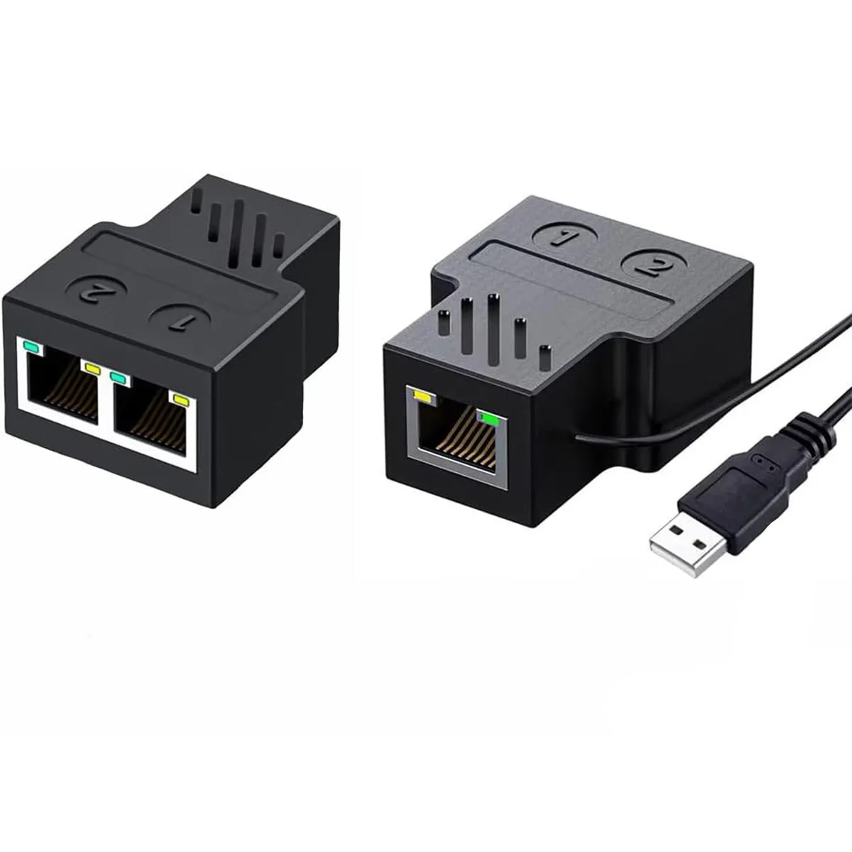 WRIARICH WRIARICH 1 to 2 RJ45 Network Splitter Adapter black — product photo