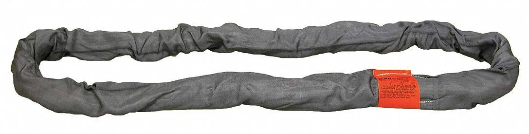 Gray polyester endless round sling 3 ft length 2 1/4 in body diameter