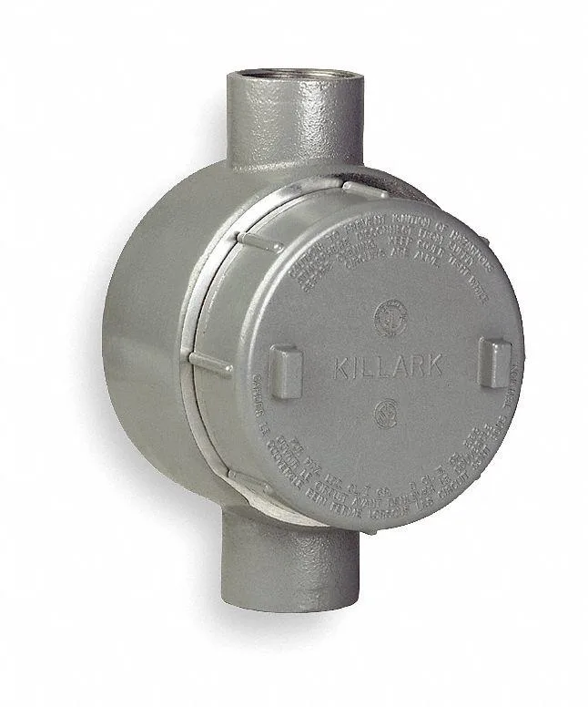 Grey iron conduit outlet body, C style, powder coated finish
