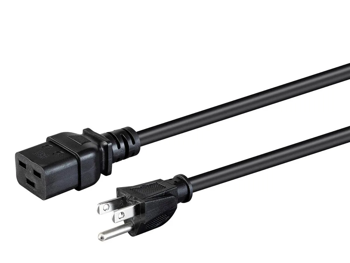 Monoprice Inc. Monoprice Inc. 124208 computer power adapter cord 8 ft NEMA 5-15P to IEC 60320 C19 14AWG 15A 1875W black — product photo