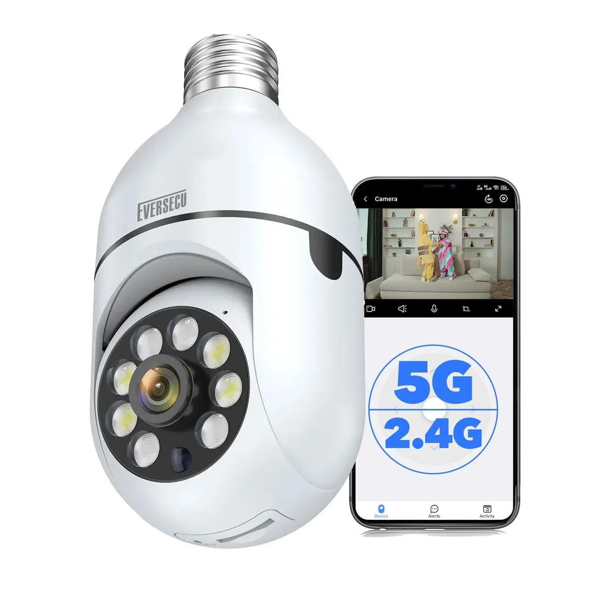 KEHIPI KEHIPI HD 1080P Wireless Surveillance Light Bulb Camera E26/E27 2.4/5GHz WiFi — product photo