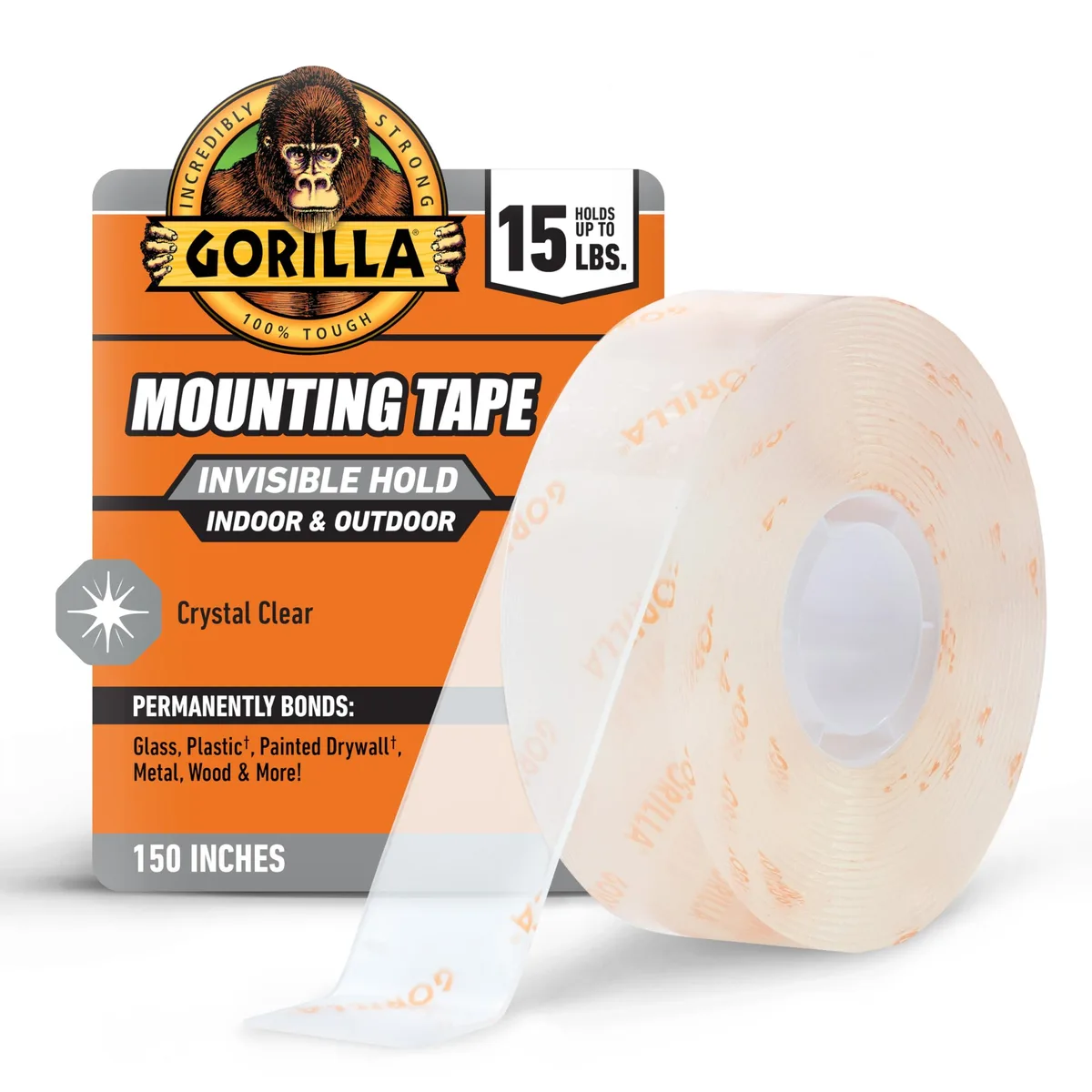  Gorilla 109108 Invisible Hold Mounting Tape Clear 1" x 150" 1-Pack fastener — product photo