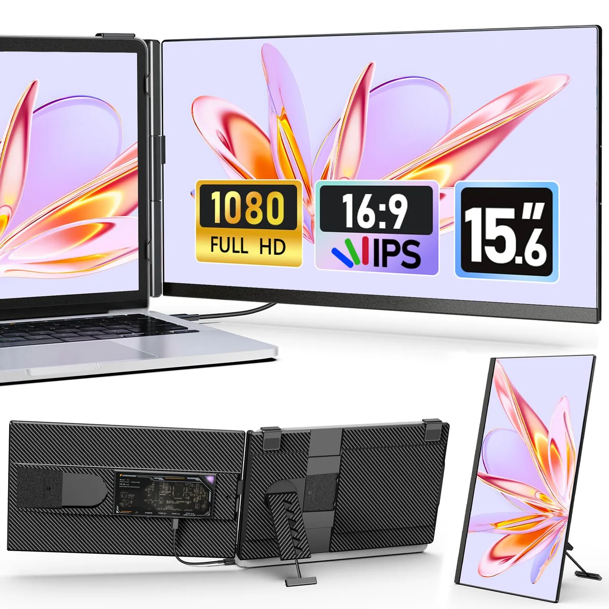 Laptomo Laptomo 15.6" FHD IPS Detachable Dual Portable Monitor — product photo