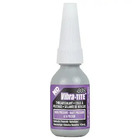 Small purple bottle of anaerobic pipe thread sealant