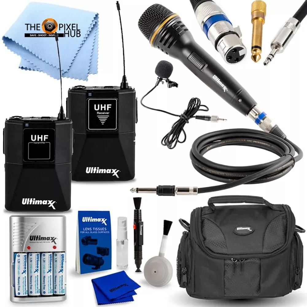 Ultimaxx Ultimaxx Wireless Mic Kit with 4×AA 3150 mAh Batteries, Charger, Case — product photo