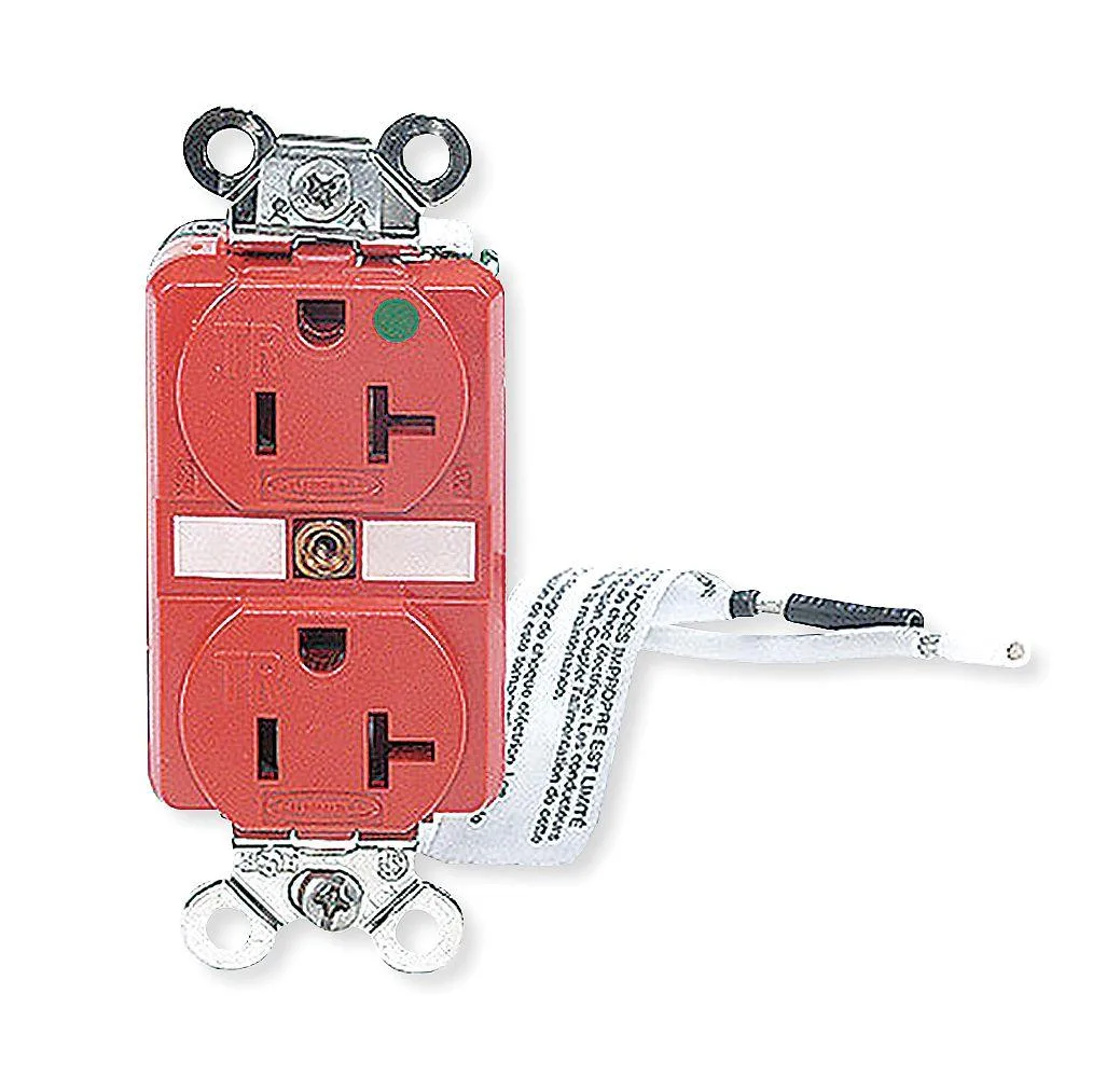 Hubbell Incorporated Hubbell Incorporated HBL8300SGRA Straight Blade Receptacle 5-20R 20A Red — product photo