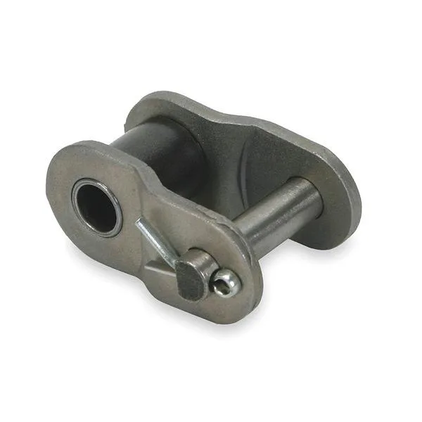 Single steel offset link with riveted pin, silver finish