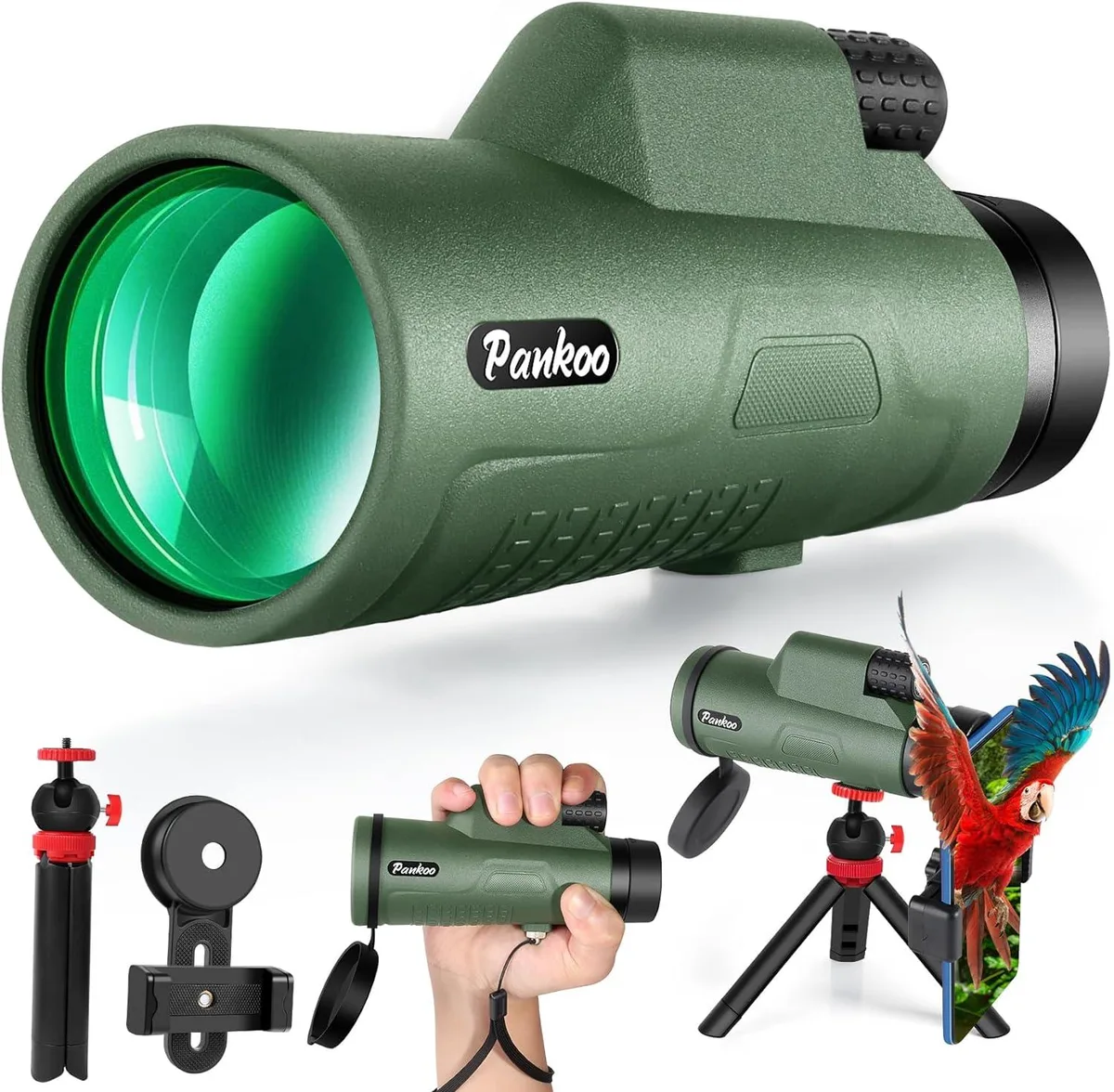 WUQ WUQ 12x50 HD Monocular Telescope with Smartphone Adapter Tripod Hand Strap — product photo