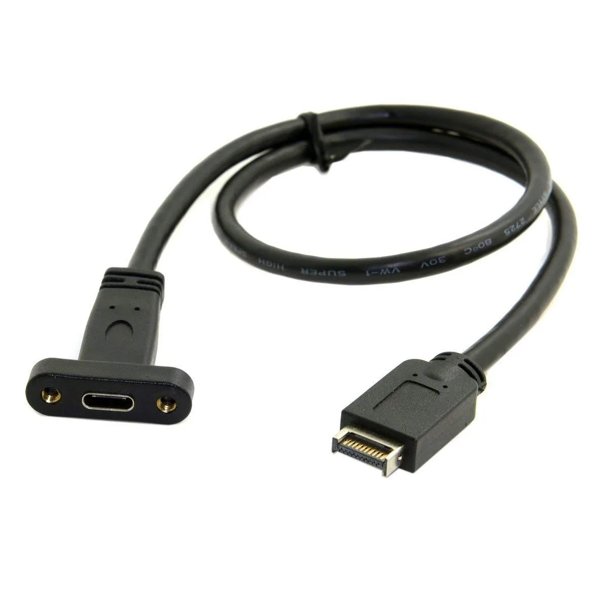 Fervit Fervit USB 3.1 Front Panel Header to USB-C Female Cable 40cm with Panel Mount Screw — product photo