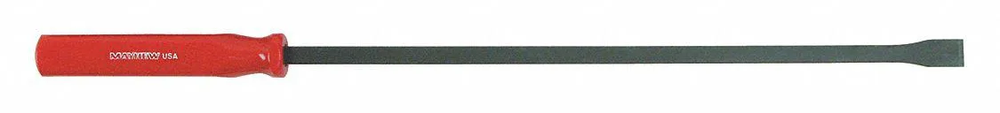 Red-handled steel pry bar, 17 inch, black oxide finish