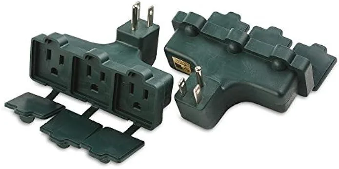 usbroway usbroway 2-Pack 3-Outlet Outdoor Splitter 15A 1875W — product photo