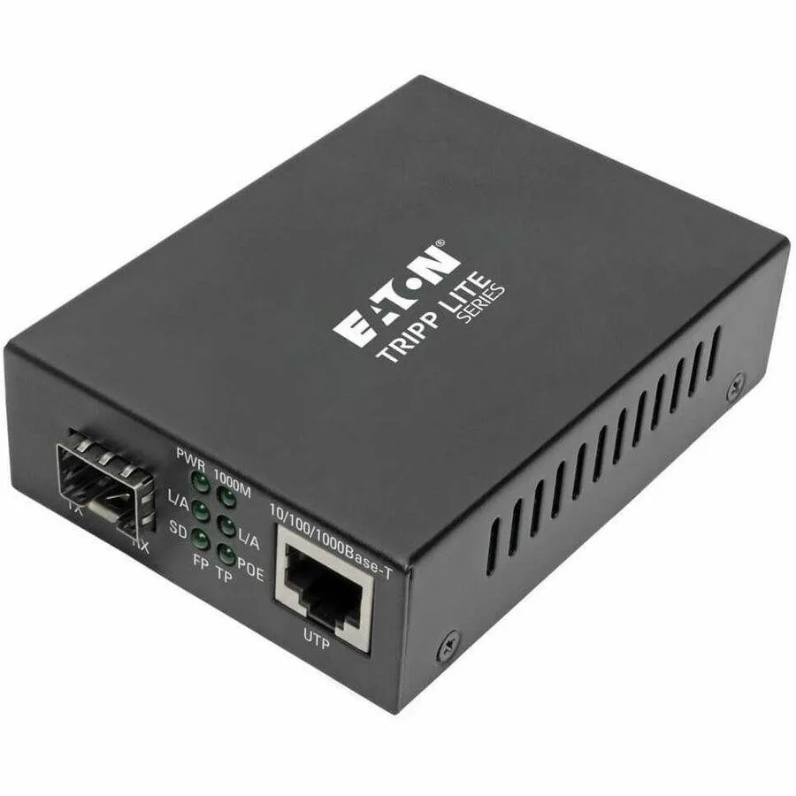 Tripp Lite Tripp Lite N785INTPSFP Media Converter Gigabit SFP Fiber to Ethernet POE+ — product photo