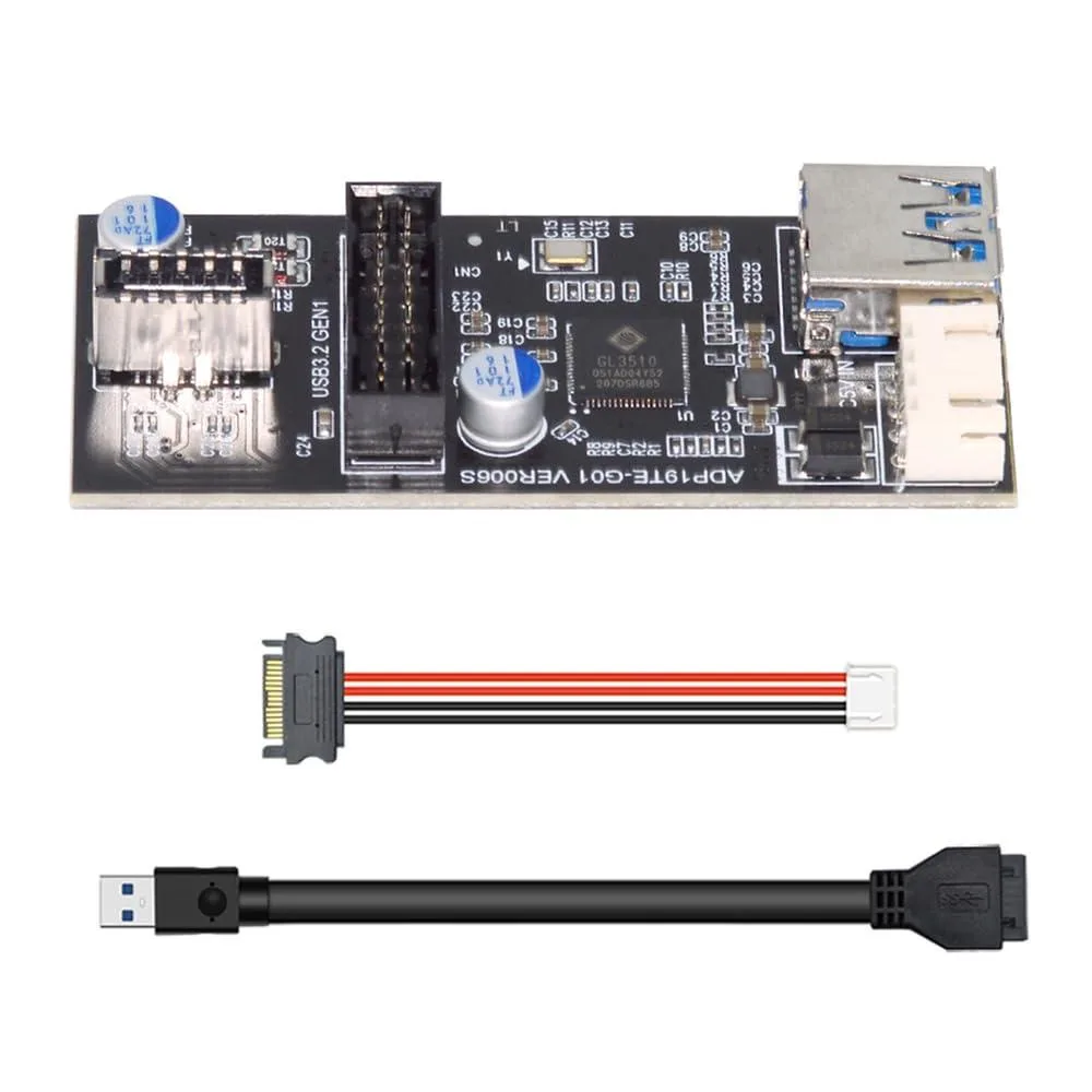 BUCIER BUCIER 19/20Pin to Dual USB 3.0 20Pin &amp; Type-E Adapter — product photo