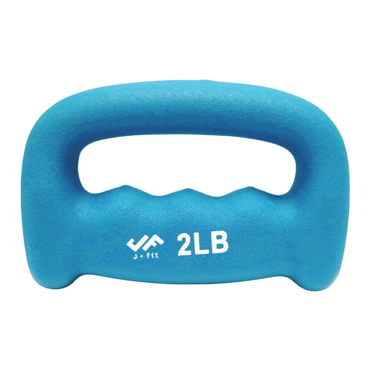 Single 2 lb dumbbell with grey neoprene coating and ergonomic D-shaped grip