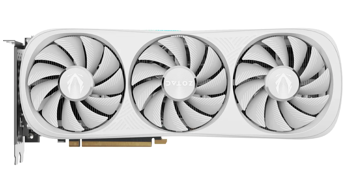ZOTAC ZOTAC GeForce RTX 4070 Ti SUPER Trinity OC White Edition graphics card ZT-D40730Q-10P — product photo