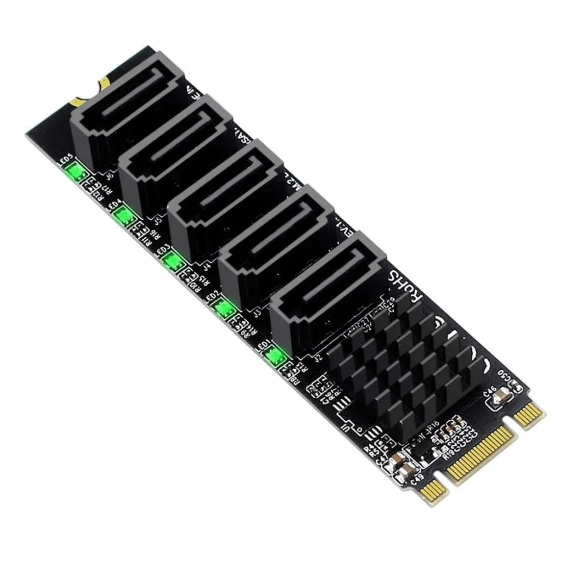 Vszerda Vszerda M.2 B+M Key to 5 Port SATA 3.0 Adapter JMB575 — product photo
