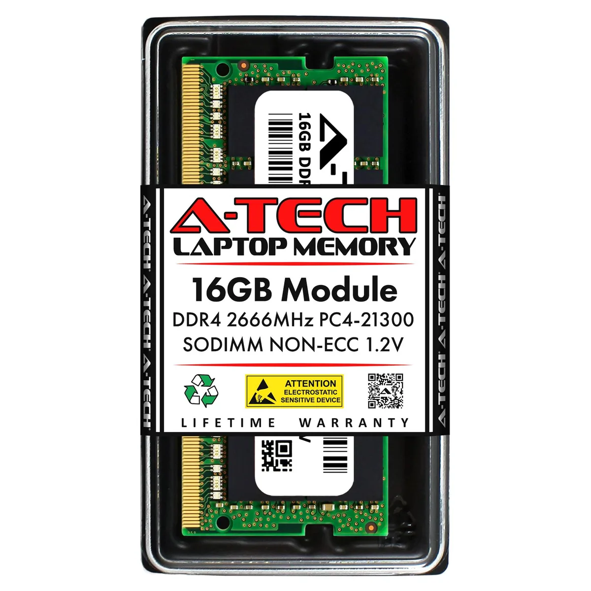 A-Tech A-Tech 16GB DDR4 2666MHz CL19 SODIMM laptop RAM — product photo