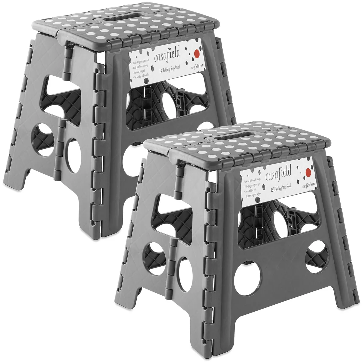 Casafield Casafield 13" Folding Step Stool Set of 2 Gray — product photo