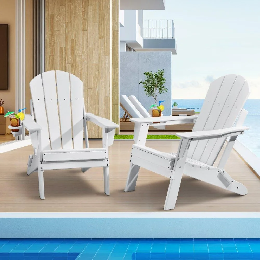 VEVOR VEVOR SS401-WT-2P Foldable Adirondack Chair Set of 2 White — product photo