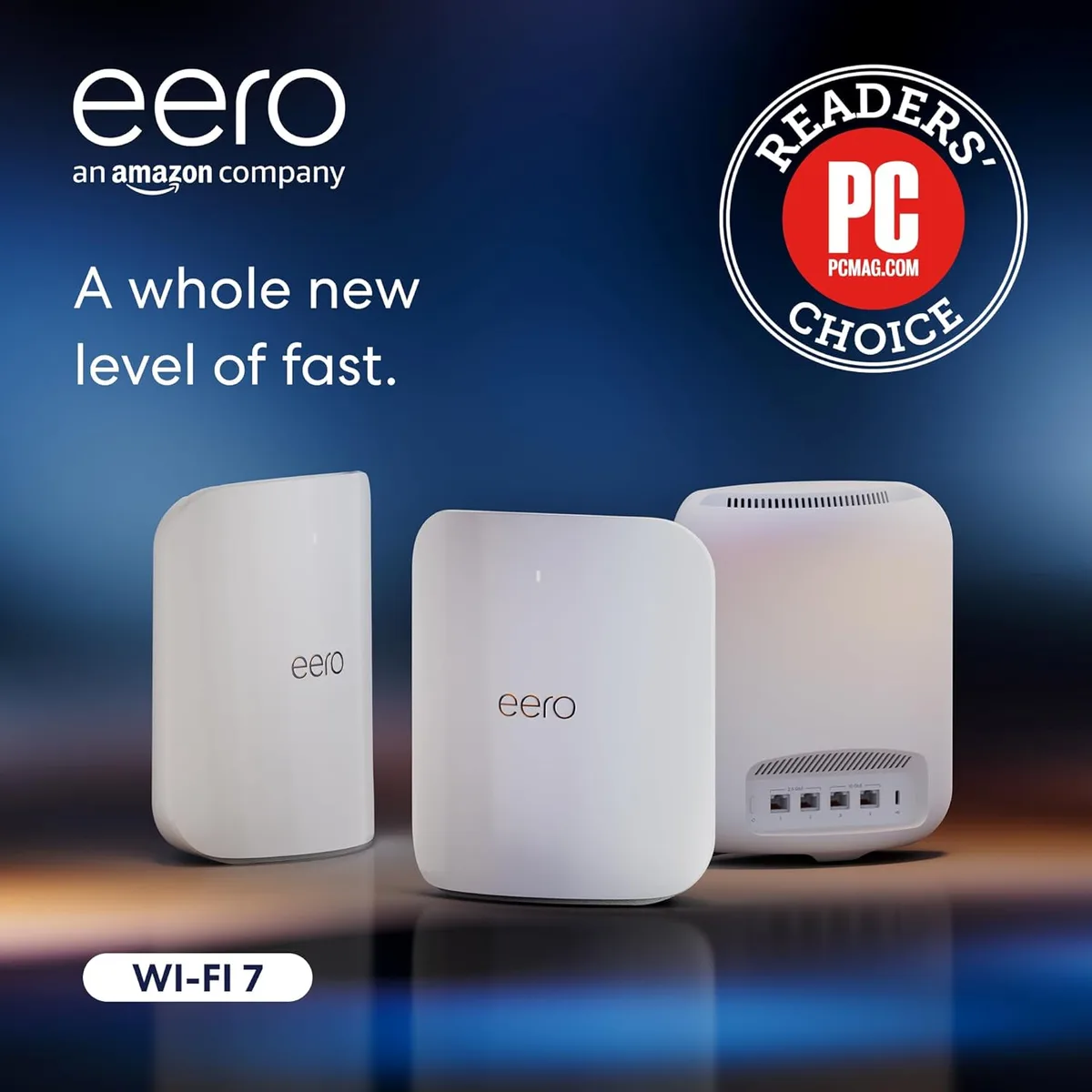 eero eero Max 7 BE20800 Tri-Band Mesh Wi-Fi 7 System (3-pack) — product photo