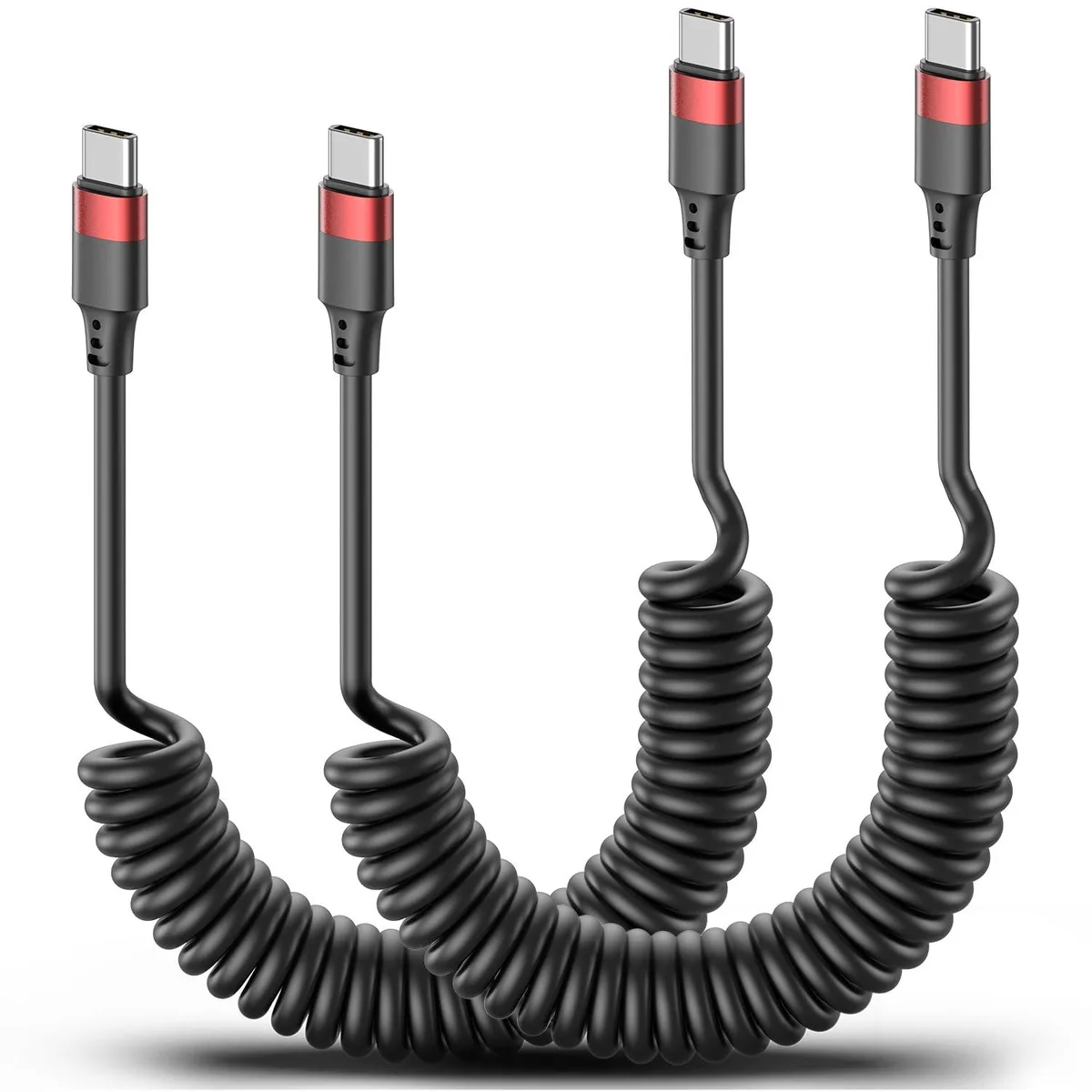 BELKIN 2-pack USB-C coiled cable 3 ft — product photo