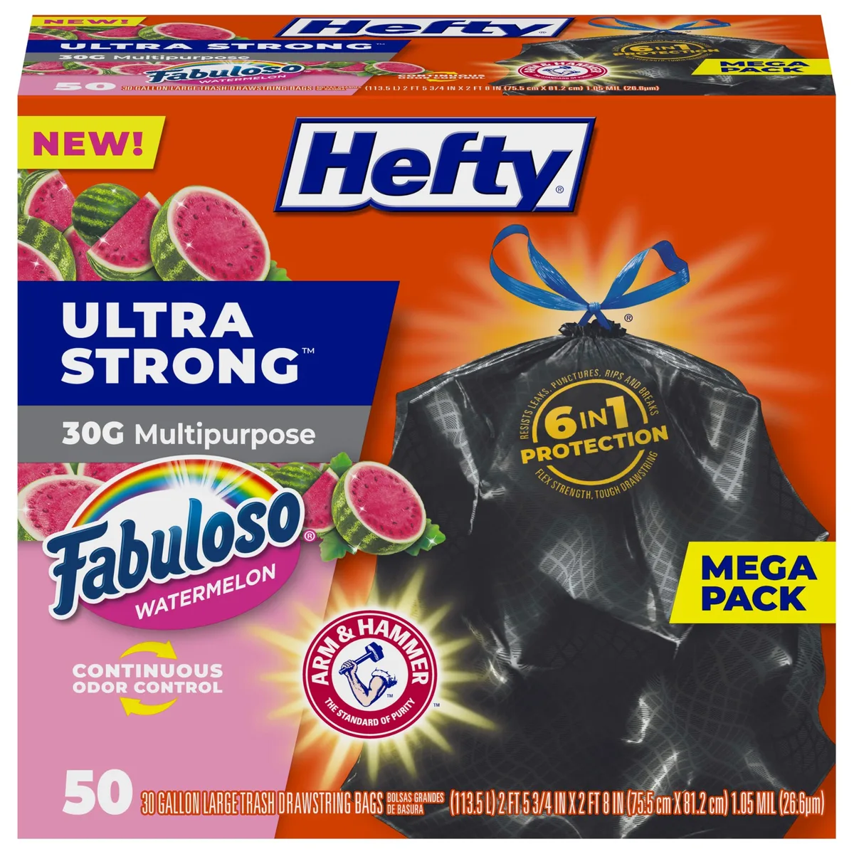 Baldwin 30 Gallon Trash Bags Watermelon Scent 50 Count — product photo